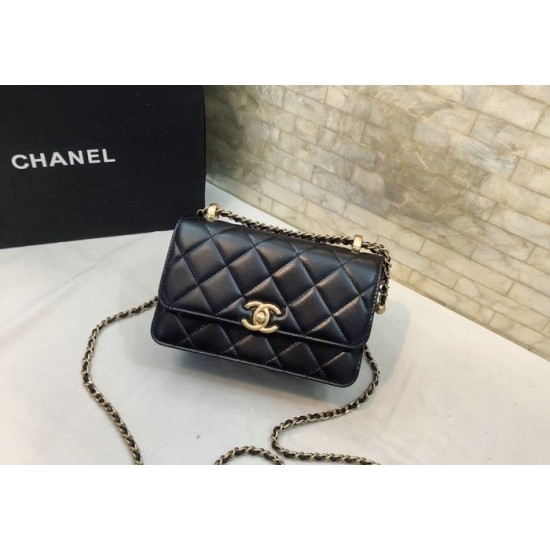 Miglior Falso Borsa Vintage con patta nera AS2615 Economiche Premium