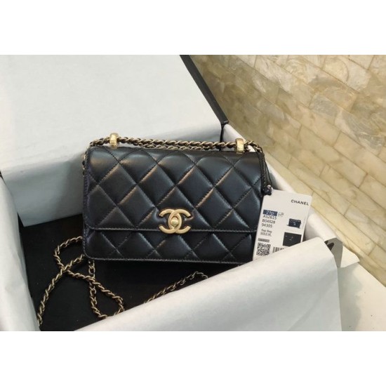 Miglior Falso Borsa Vintage con patta nera AS2615 Economiche Premium