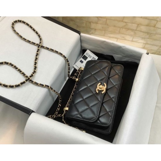 Miglior Falso Borsa Vintage con patta nera AS2615 Economiche Premium