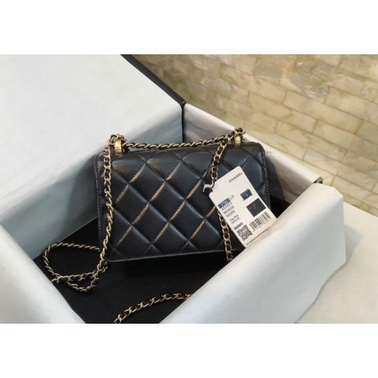 Miglior Falso Borsa Vintage con patta nera AS2615 Economiche Premium