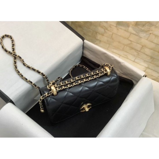 Miglior Falso Borsa Vintage con patta nera AS2615 Economiche Premium