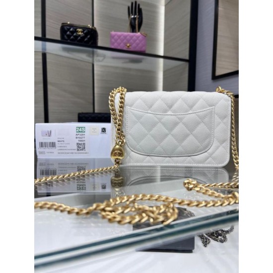 Miglior Falso Woc Chain Wallet AP3201 Bianco Economiche Premium