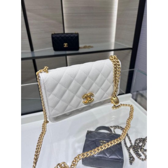 Miglior Falso Woc Chain Wallet AP3201 Bianco Economiche Premium