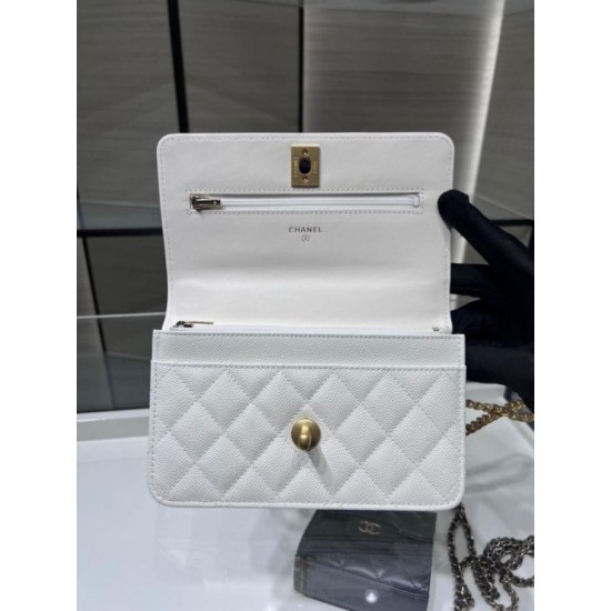 Miglior Falso Woc Chain Wallet AP3201 Bianco Economiche Premium