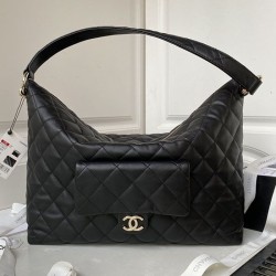 Miglior Falso Borsa hobo in pelle di vitello media nera AS4339 Economiche Premium