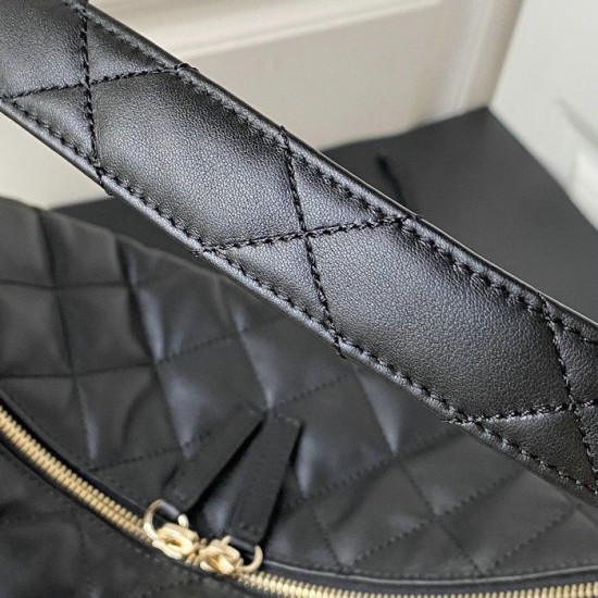 Miglior Falso Borsa hobo in pelle di vitello media nera AS4339 Economiche Premium