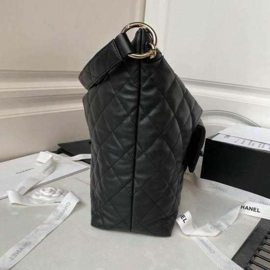 Miglior Falso Borsa hobo in pelle di vitello media nera AS4339 Economiche Premium