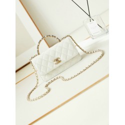 Replica perfetta Borsa piccola con patta e manico superiore AP3803 Bianco Imitazione Outlet Online