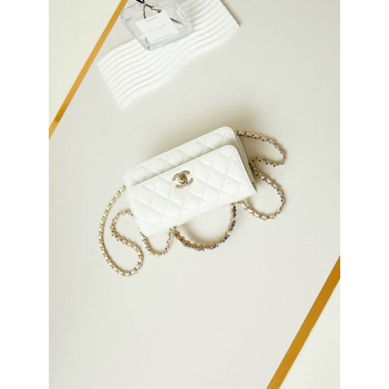 Replica perfetta Borsa piccola con patta e manico superiore AP3803 Bianco Imitazione Outlet Online