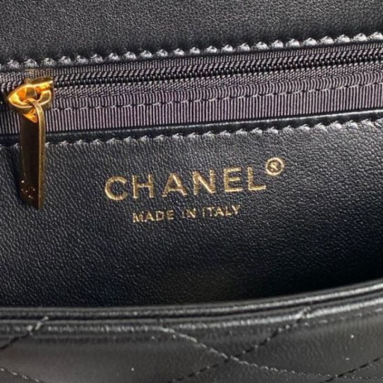 Replica perfetta Borsa piccola con patta in pelle di agnello AS5167 Nera Imitazione Outlet Online