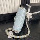Miglior Falso Borsa piccola con patta in pelle di agnello AS5167 Azzurro Economiche Premium