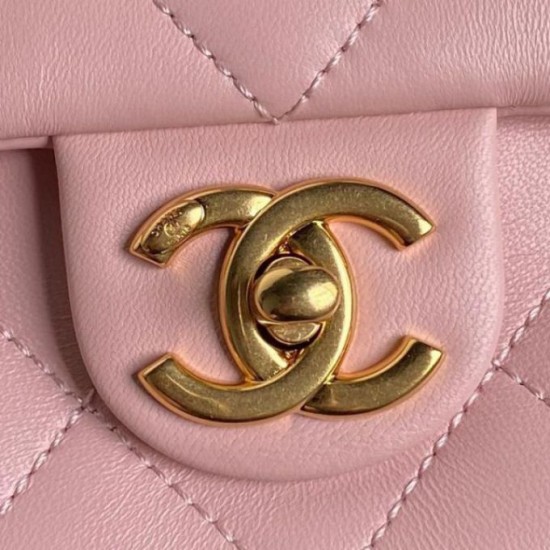 Miglior Falso Borsa piccola con patta in pelle di agnello AS5167 Rosa Economiche Premium
