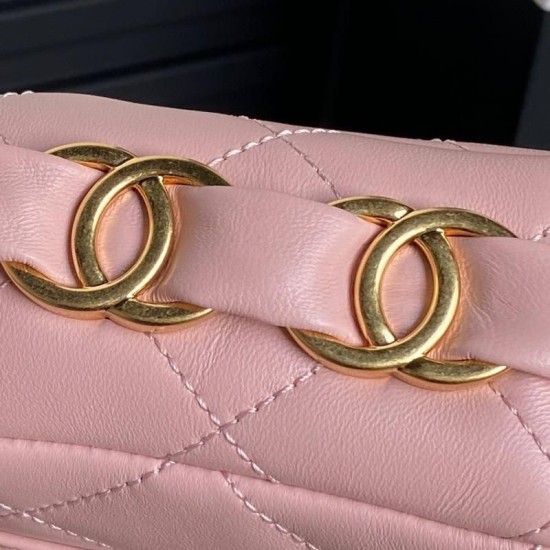 Miglior Falso Borsa piccola con patta in pelle di agnello AS5167 Rosa Economiche Premium