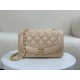 Replica perfetta Borsa vintage con patta in pelle di agnello Beige A2221 Imitazione Outlet Online