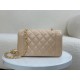 Replica perfetta Borsa vintage con patta in pelle di agnello Beige A2221 Imitazione Outlet Online