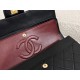 Miglior Falso Borsa vintage con patta in pelle di agnello nera A2220 Economiche Premium