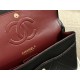 Miglior Falso Borsa vintage con patta in pelle di agnello nera A2220 Economiche Premium