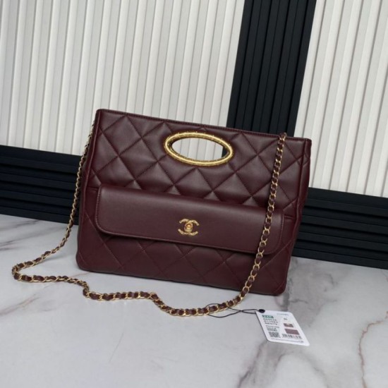 Replica perfetta 24B Clutch con catena Vanity AS5038/AS5036 Borgogna Imitazione Outlet Online