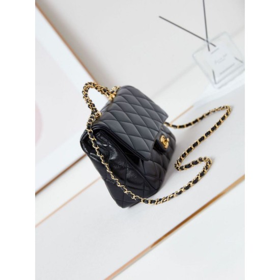 Replica perfetta 24B Borsa con manico a catena oro AS5043 Nero Imitazione Outlet Online
