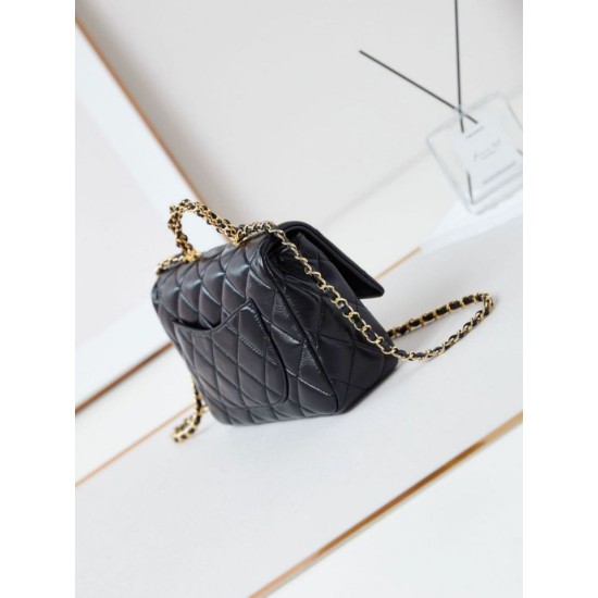 Replica perfetta 24B Borsa con manico a catena oro AS5043 Nero Imitazione Outlet Online