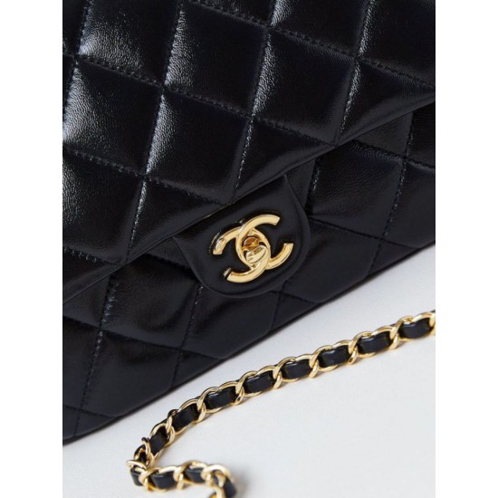 Replica perfetta 24B Borsa con manico a catena oro AS5043 Nero Imitazione Outlet Online