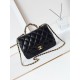 Replica perfetta 24B Borsa con manico a catena oro AS5043 Nero Imitazione Outlet Online