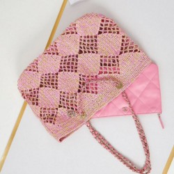 Migliore Repliche Maxi Shopping Raffia Coco Beach Borsa AS4576 Rosa Economiche Outlet Online