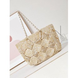 Replica perfetta Maxi Shopping Raffia Coco Beach Borsa AS4576 Beige Imitazione Outlet Online