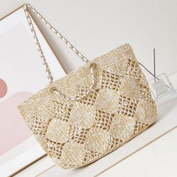 Replica perfetta Maxi Shopping Raffia Coco Beach Borsa AS4576 Beige Imitazione Outlet Online