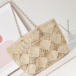 Replica perfetta Maxi Shopping Raffia Coco Beach Borsa AS4576 Beige Imitazione Outlet Online