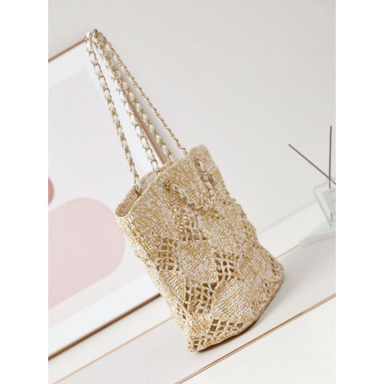 Replica perfetta Maxi Shopping Raffia Coco Beach Borsa AS4576 Beige Imitazione Outlet Online