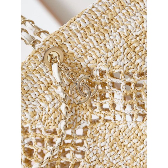 Replica perfetta Maxi Shopping Raffia Coco Beach Borsa AS4576 Beige Imitazione Outlet Online