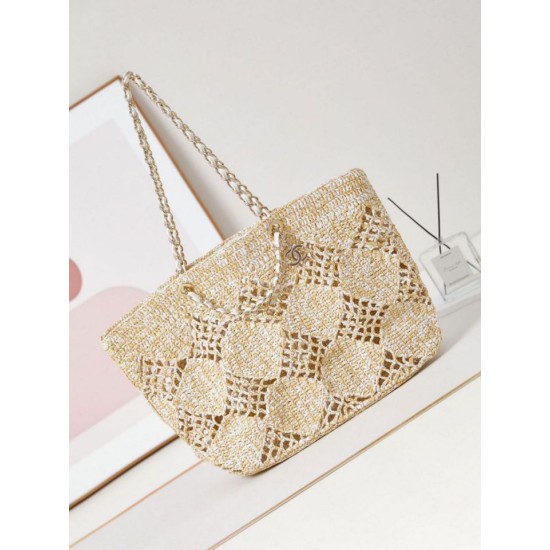 Replica perfetta Maxi Shopping Raffia Coco Beach Borsa AS4576 Beige Imitazione Outlet Online