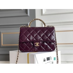 Miglior Falso Mini flap Borsa con manico superiore Borsa AS5043/AS5032 Borgogna Economiche Premium
