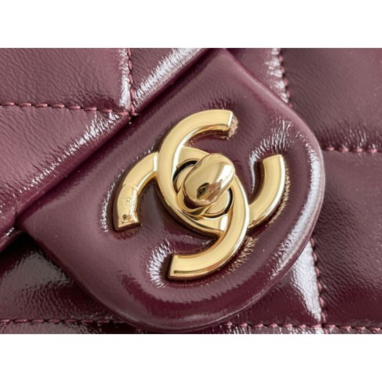 Miglior Falso Mini flap Borsa con manico superiore Borsa AS5043/AS5032 Borgogna Economiche Premium