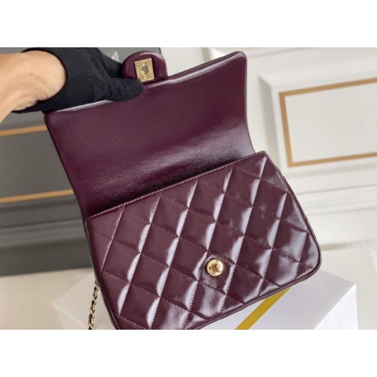 Miglior Falso Mini flap Borsa con manico superiore Borsa AS5043/AS5032 Borgogna Economiche Premium