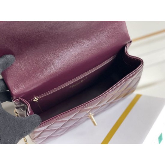 Miglior Falso Mini flap Borsa con manico superiore Borsa AS5043/AS5032 Borgogna Economiche Premium