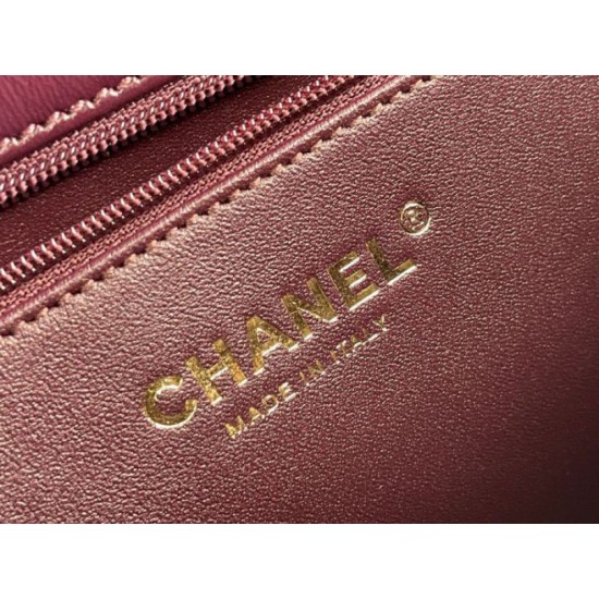 Miglior Falso Mini flap Borsa con manico superiore Borsa AS5043/AS5032 Borgogna Economiche Premium