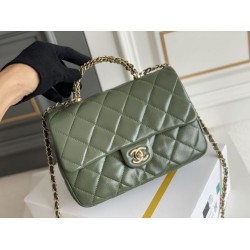 Replica perfetta Mini flap Borsa con manico superiore Borsa AS5043/AS5032 Verde Imitazione Outlet Online