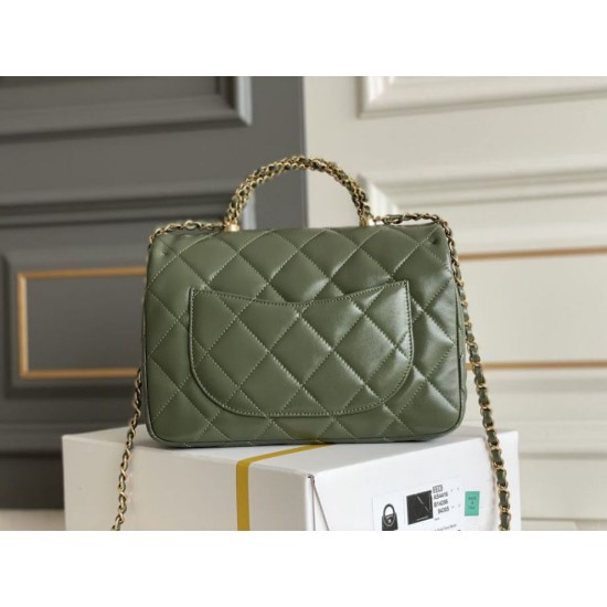 Replica perfetta Mini flap Borsa con manico superiore Borsa AS5043/AS5032 Verde Imitazione Outlet Online