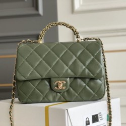 Replica perfetta Mini flap Borsa con manico superiore Borsa AS5043/AS5032 Verde Imitazione Outlet Online