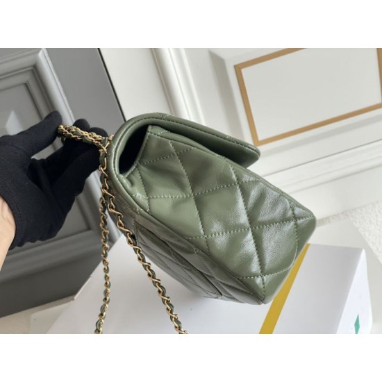 Replica perfetta Mini flap Borsa con manico superiore Borsa AS5043/AS5032 Verde Imitazione Outlet Online
