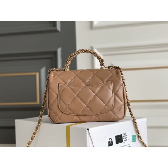 Migliore Repliche Mini flap Borsa con manico superiore Borsa con manico AS5043/AS5032 Beige Economiche Outlet Online