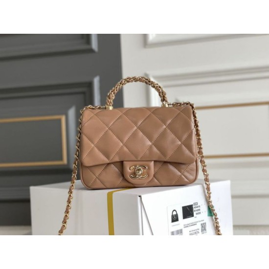 Migliore Repliche Mini flap Borsa con manico superiore Borsa con manico AS5043/AS5032 Beige Economiche Outlet Online