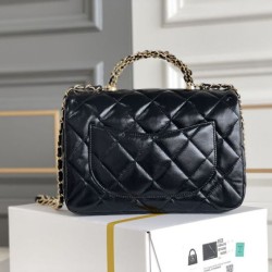 Miglior Falso Mini flap Borsa con manico superiore Borsa AS5043/AS5032 Nero Economiche Premium