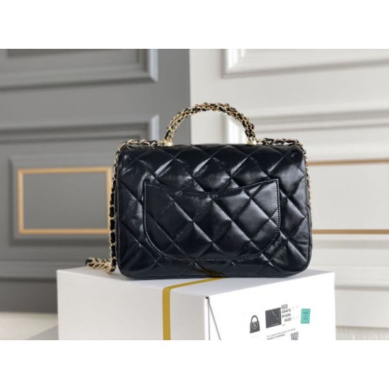 Miglior Falso Mini flap Borsa con manico superiore Borsa AS5043/AS5032 Nero Economiche Premium