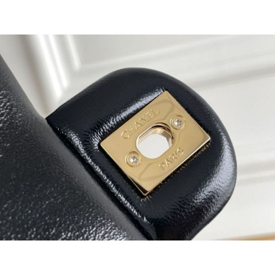 Miglior Falso Mini flap Borsa con manico superiore Borsa AS5043/AS5032 Nero Economiche Premium