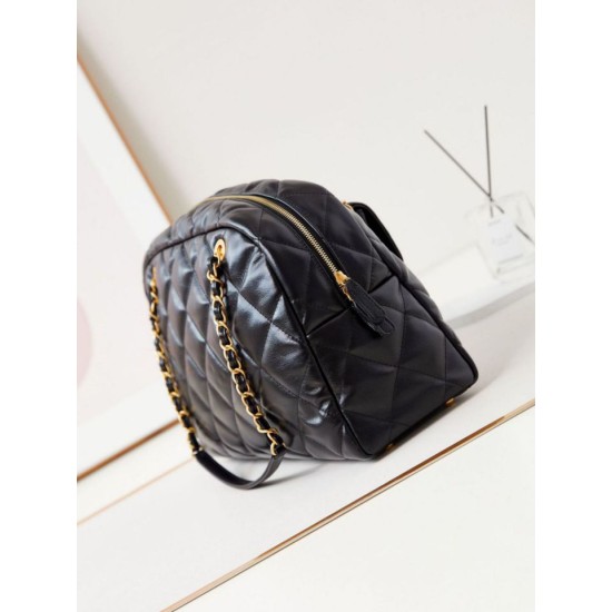 Miglior Falso 24A Maxi Bowling Borsa Washed Denim AS4812 Nero Economiche Premium
