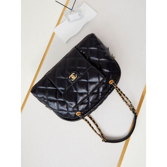 Miglior Falso 24A Maxi Bowling Borsa Washed Denim AS4812 Nero Economiche Premium