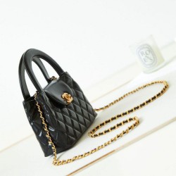 Replica perfetta 23K Kelly Mini shopping Borsa AS4416 Nero Imitazione Outlet Online